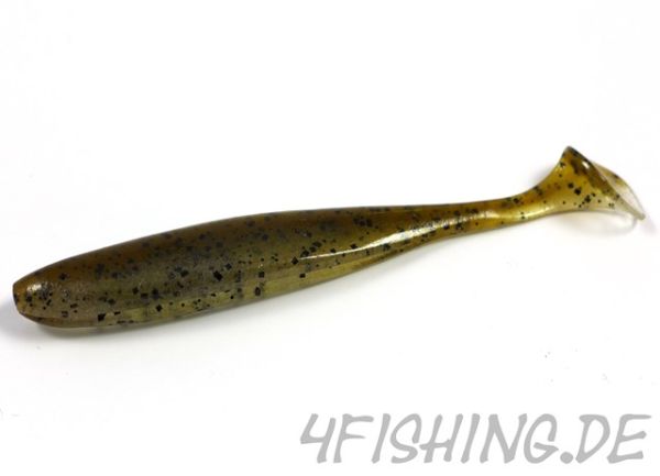 KEITECH Easy Shiner GREEN PUMPKIN PP. SHAD in 4" - aromatisierter Topgummi aus Japan