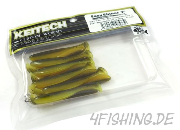 KEITECH Easy Shiner WATERMELON PP. / YELLOW in 2" - aromatisierter Topgummi aus Japan