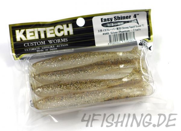 KEITECH Easy Shiner SILVER PHANTOM in 4" - aromatisierter Topgummi aus Japan