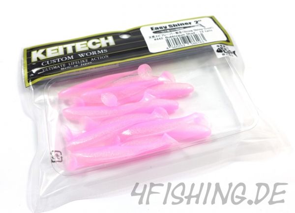 KEITECH Easy Shiner BUBBLEGUM SHAD in 2" - aromatisierter Topgummi aus Japan