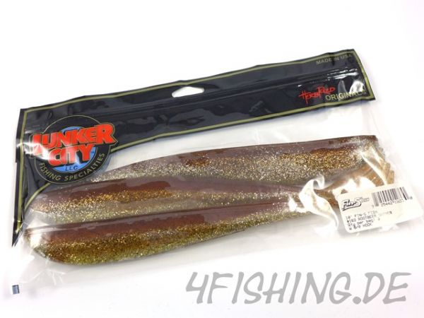 Lunker City Fin-S-Fish in 10" ROOTBEER SHINER der Megavertikalgummi