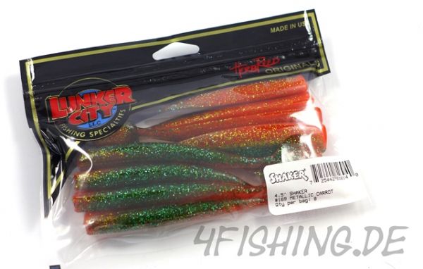 Lunker City Shaker in 4.5" (ca.11cm) METALLIC CARROT