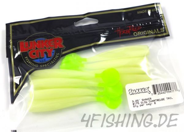 Lunker City Shaker in 3.25" (ca.8,5cm) GLOW CT