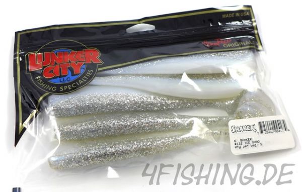 Lunker City Shaker in 6" (ca.16cm) ICE SHAD