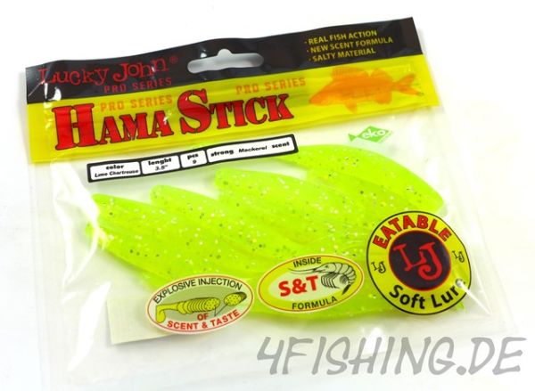Lucky John Pro Series: Der Hama Stick in 3,5" Farbe LIME CHARTREUSE