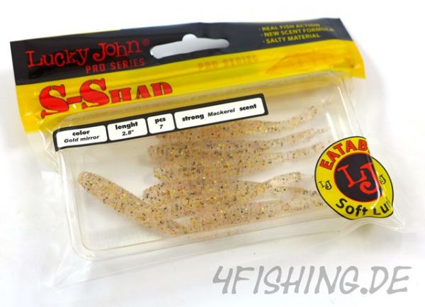 Lucky John Pro Series S-Shad 2,8" (7,1 cm) in GOLD MIRROR