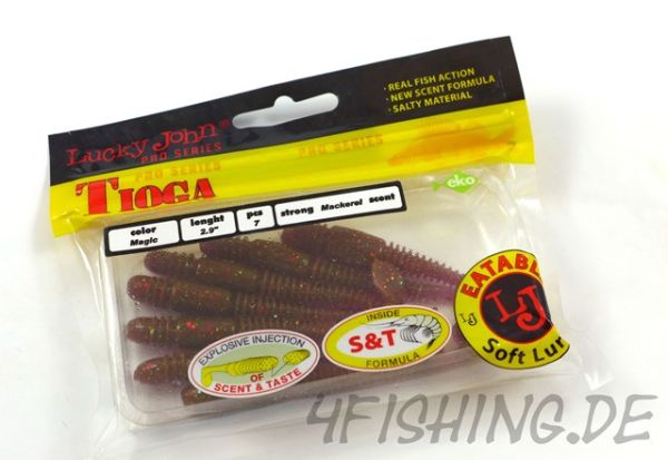 Lucky John Pro Series TIOGA in 2,9" (7,4 cm) in MAGIC - der Raubfischkiller!!!