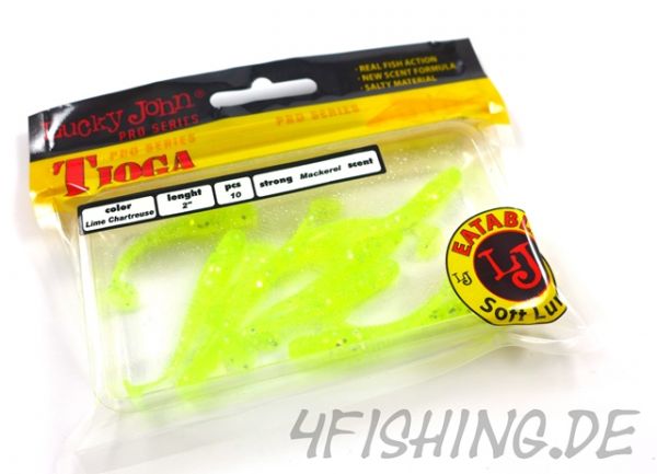 Lucky John Pro Series TIOGA in 2" (5,1 cm) in LIME CHARTREUSE - der Barsch- & Forellenkiller!!!