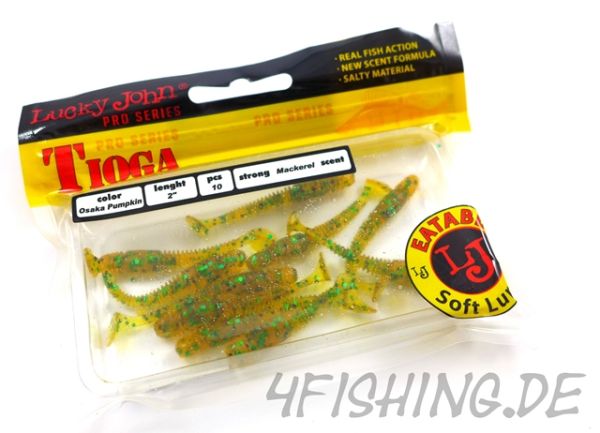 Lucky John Pro Series TIOGA in 2" (5,1 cm) in OSAKA PUMPKIN - der Barsch- & Forellenkiller!!!