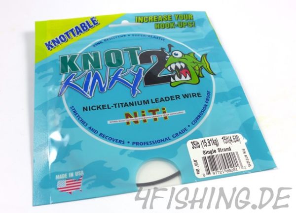 Single Strand Nickel-Titanium Vorfach "Knot 2 Kinky" in 35lbs (15,91 kg)