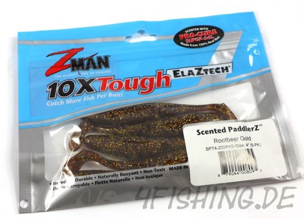 Z-Man Scented Paddlerz in 4" (10,5 cm) ROOTBEER GOLD