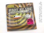 Der RIOT BLADE (9 Gramm) Farbe #08 Chartreuse Back Orange Belly  - die kleine Jig-Spinner-Waffe von Tiemco